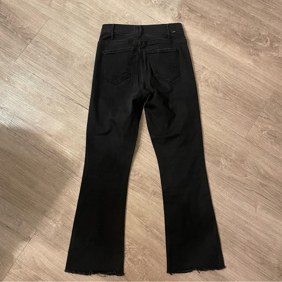 Mother Hustler Ankle Fray Flare Jeans in Not Guilt (Black) - Picture 3 of 9